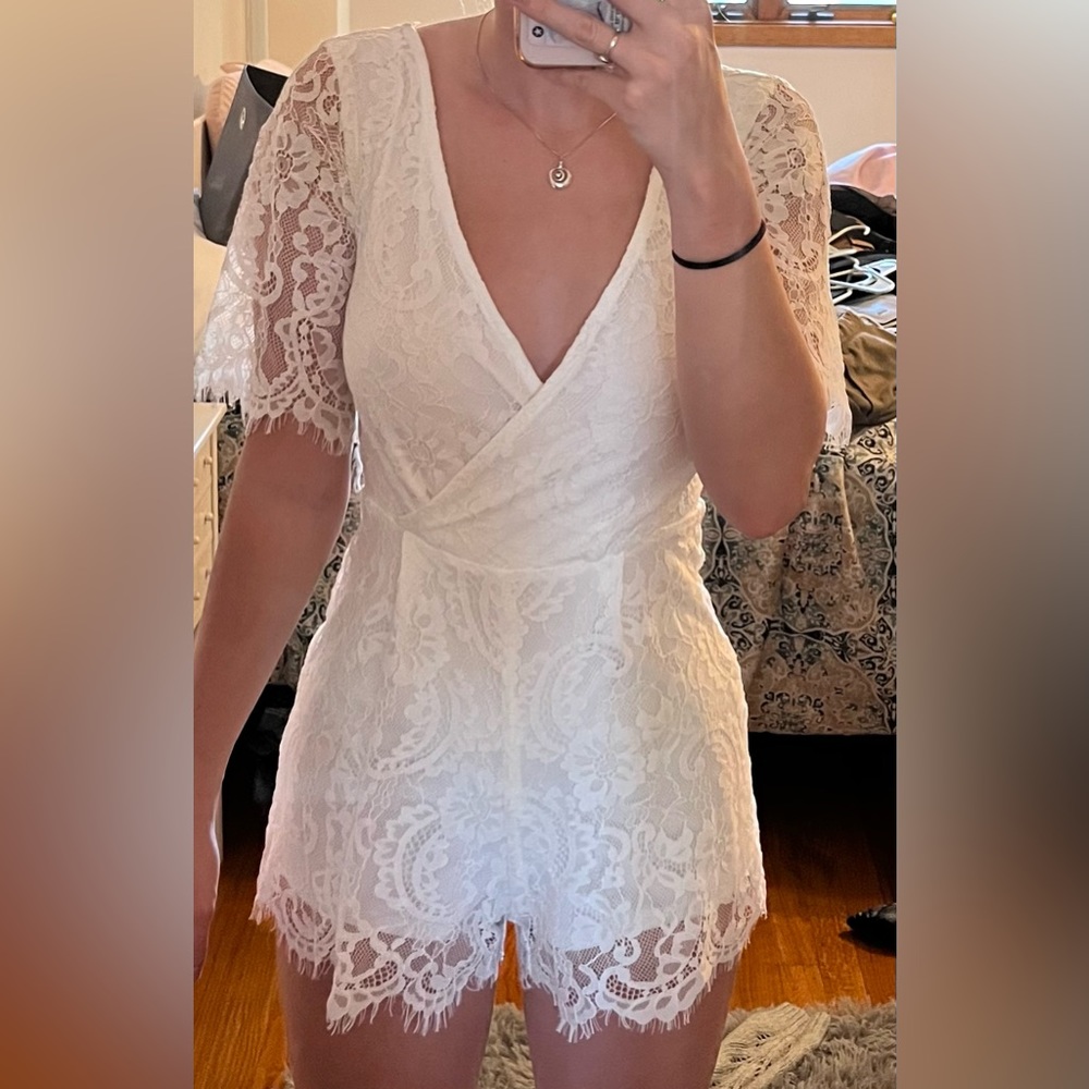 White Lace Romper